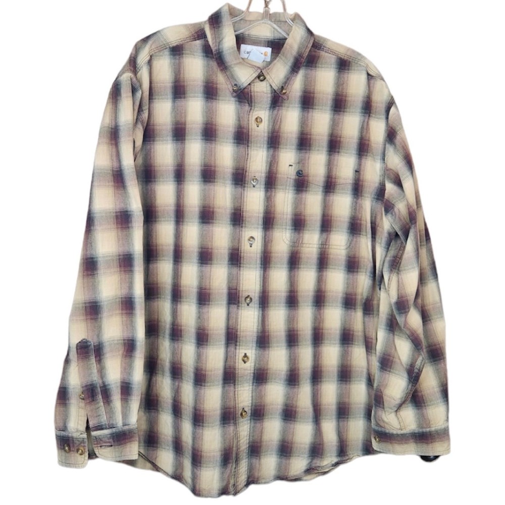 Carhartt Men’s Casual Button Down Classic Collared Shirt Size XL